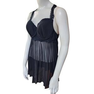 Dentelle Black Mesh Babydoll (XL)